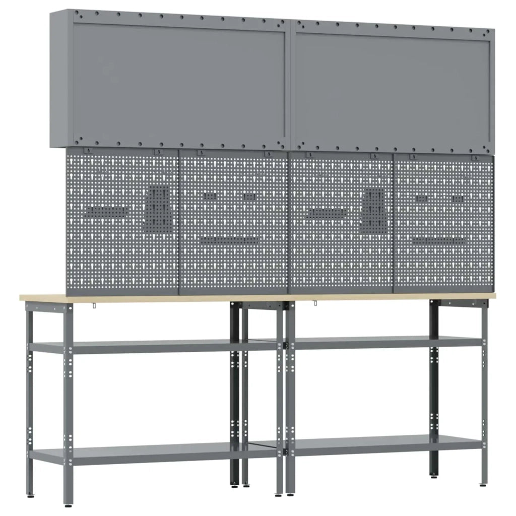 Set banco da lavoro con lo scaffale 8 pcs Rosso e Grigio 3321501