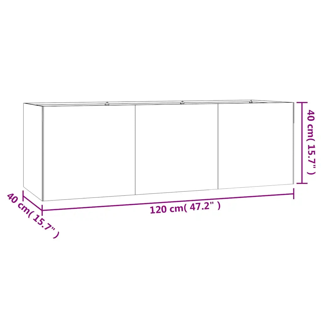 Fioriera Rialzata da Giardino 120x40x40 cm in Acciaio Corten 824520