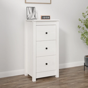 Credenza Bianca 40x35x80 cm in Legno Massello di Pino 813741