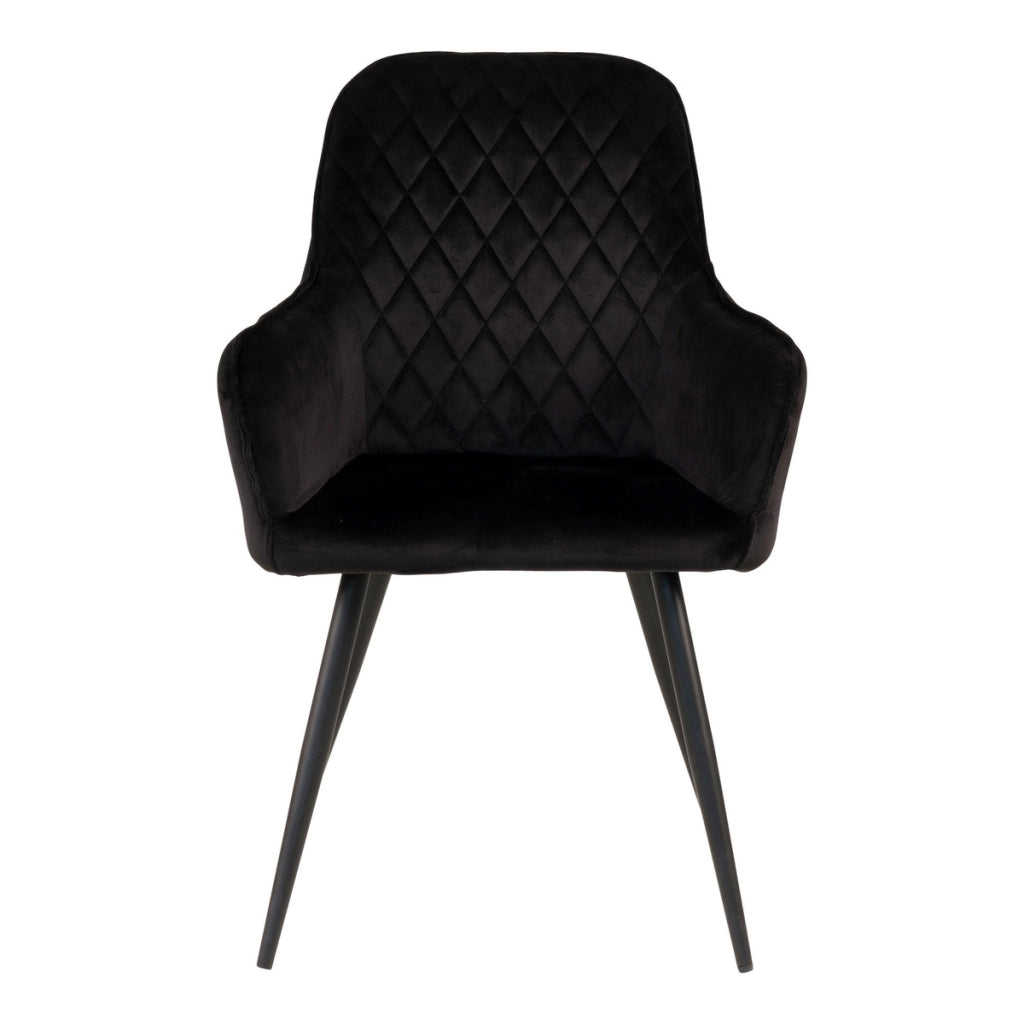 Set di 2 Sedie Harbo, Nero, Velluto, 65x57x87 cm