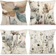 Set di 4 cuscini per poltrona - decorazione boho - 40 x 40 cm - lino di cotone