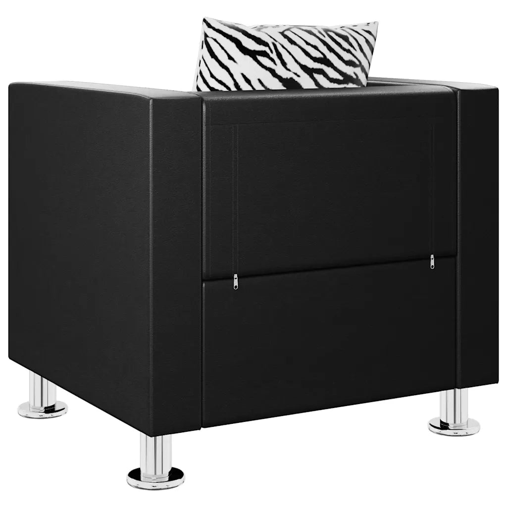 Divano Sedia-Poltrona Nera in Similpelle 601594