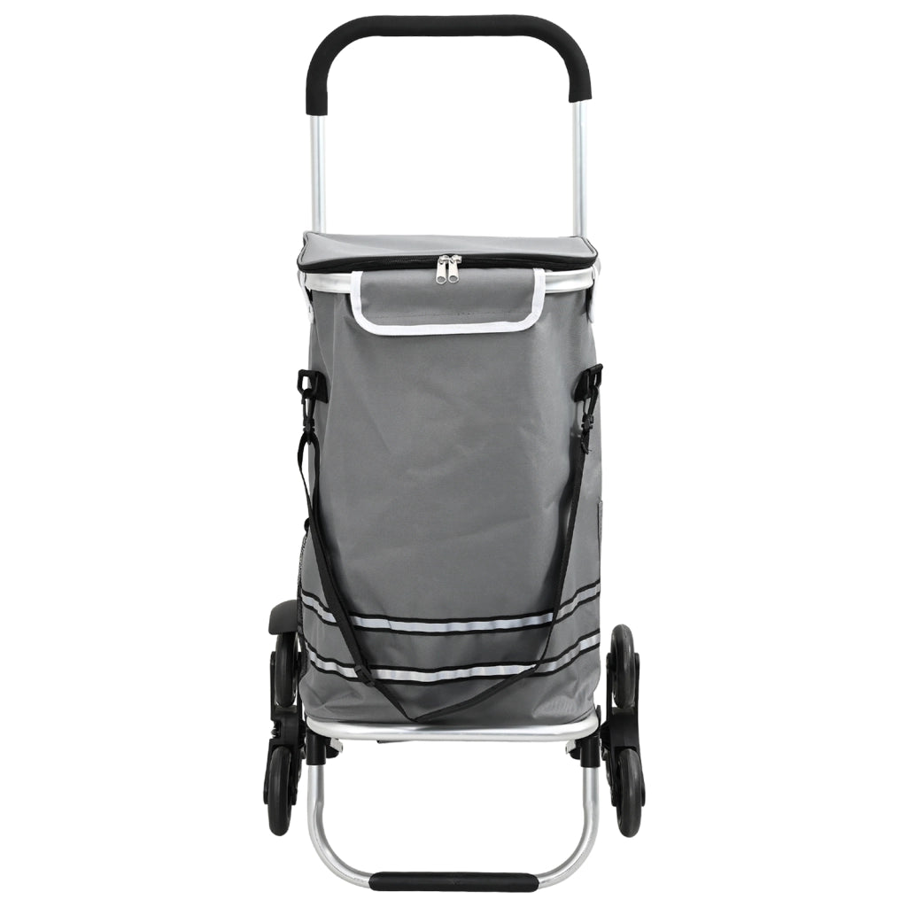 Carrello da shopping  con ruote e manico regolabile grigio 40 L