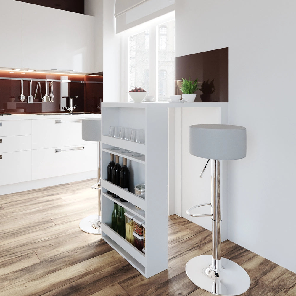 Vicco Tavolo bar con sgabelli Bianco 57 x 80 cm con 2 sgabelli da bar