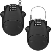 Impugnatura cavo Compact - Set da 2 - Combinazione slot a 4 cifre - Lunghezza regolabile fino a 80 cm - Duraturo - Soluzione di sicurezza per biciclette - Blocco slot