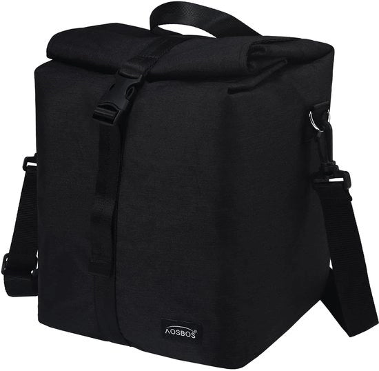 Borsa portasapori leggera per pranzo con isolamento per borsa portasapori per lavoro scuola impermeabile con chiusura a gomito nero