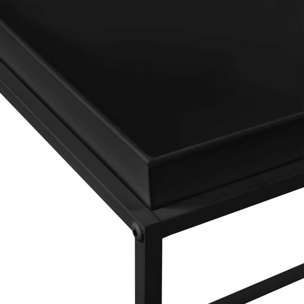 Set di 2 tavolini da caffè di diverse dimensioni con piani in metallo nero removibili 03_0003685