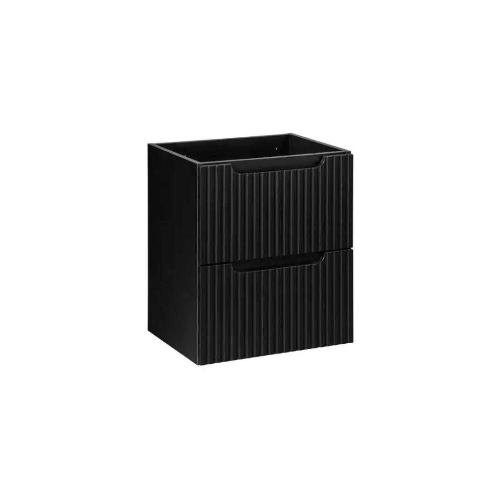 Mobile sottolavabo da bagno VANO – 2 cassetti – Nero opaco – L50 × P39 × H57 cm – Da appendere