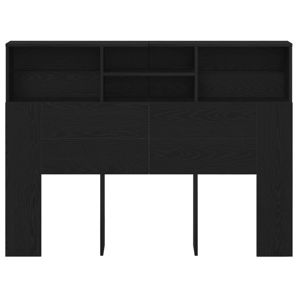 Cabina testiera  - Rovere nero, 140x19x103.5 cm, Realizzata in legno ingegnerizzato