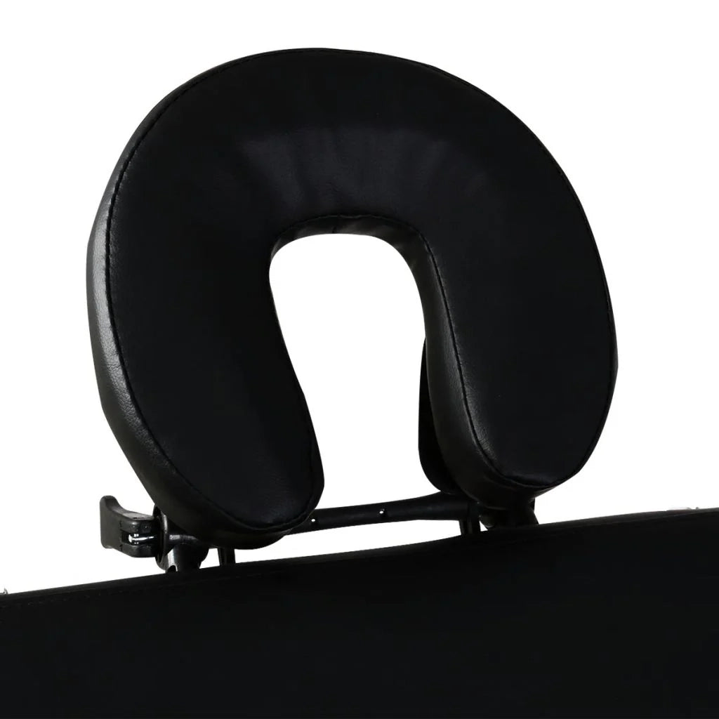 Lettino da massaggio pieghevole a 2 zone con struttura in acciaio inox nero 02_0001886