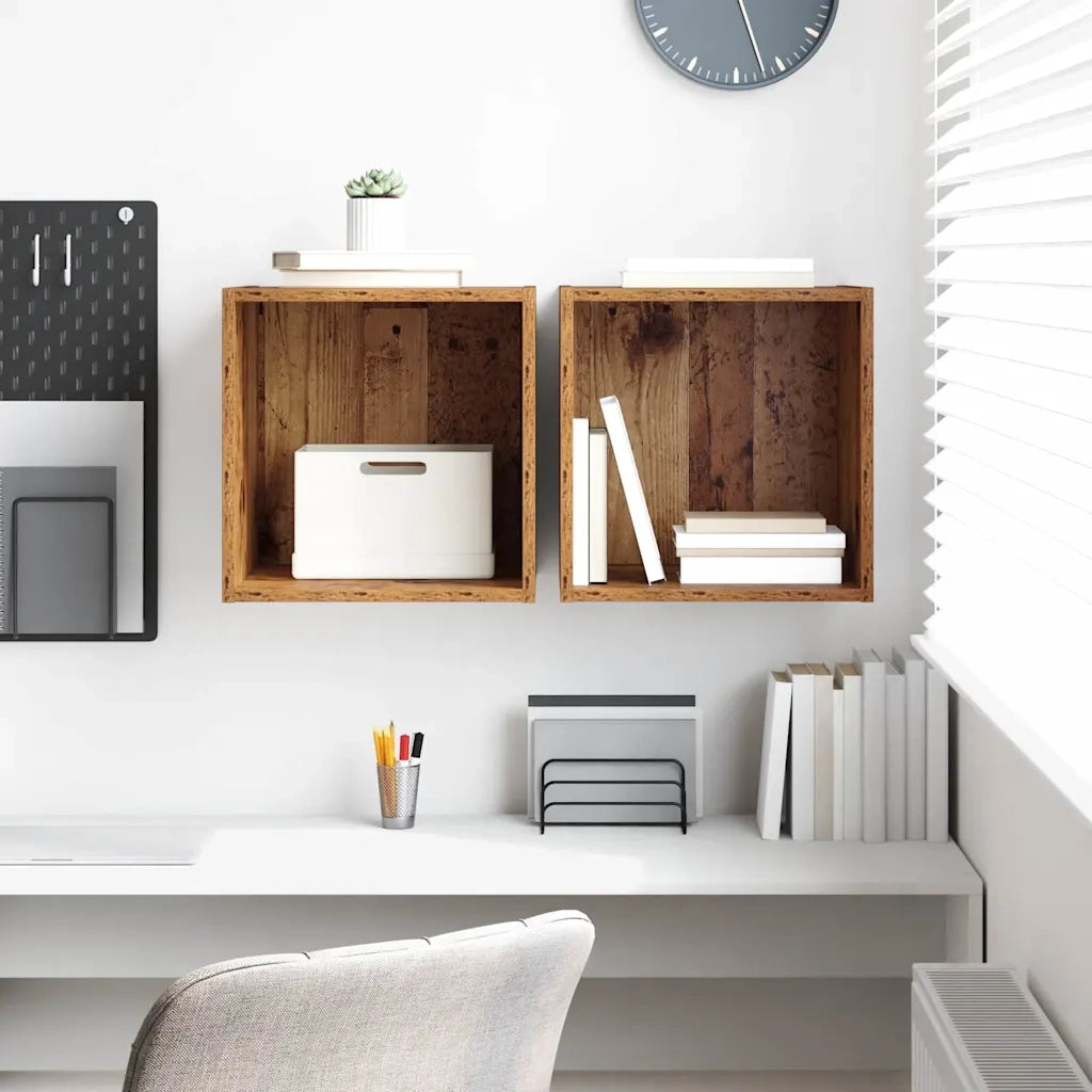 Armadietto a muro 2 pcs Legno vecchio 37 x 37 x 37 cm 875073