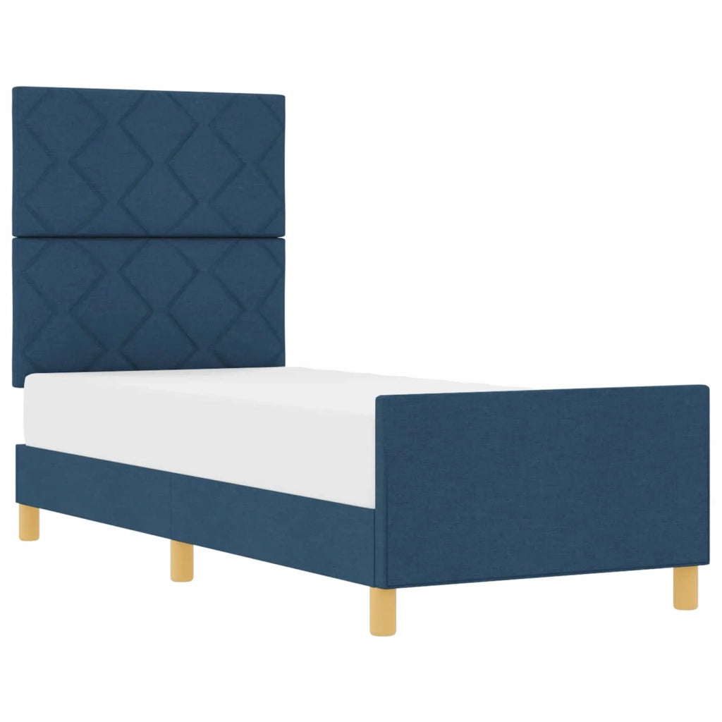Struttura del letto con testiera Blu 80 x 200 cm Tessuto 3344766
