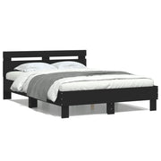 Giroletto con Testiera Nero 120x190 cm in Legno Multistratocod mxl 110242