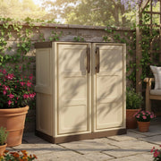 Mobile da Giardino Acira, Armadio da Esterno un Ripiano Made in Italy, 70x39x85.5h cm Beige