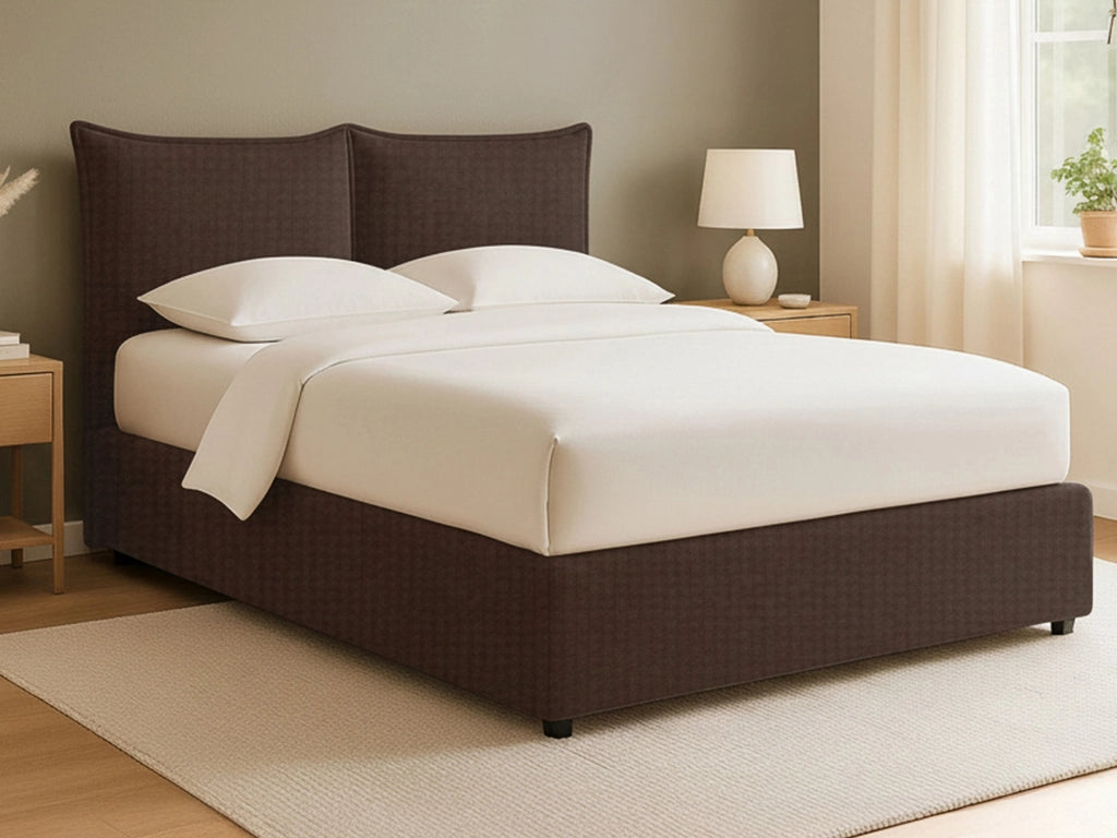 Wetherby, Letto Matrimoniale Sfoderabile Made in Italy, Marrone