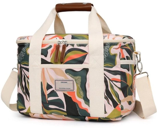 Tas a Isolamento Termico 15L/29L Grande Capacità Pranzo Riscaldabile con Cinghia Regolabile per Spalle per Scuola Ufficio Picnic (15L, Foglie Verdi)