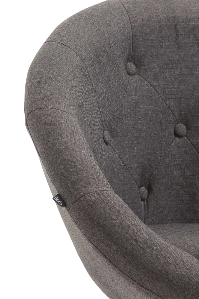 Sgabello da bar London V2 in tessuto grigio scuro,cromo