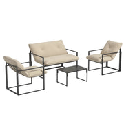 Set divani da giardino 4 pezzi con tavolino ¨C zephmum ¨C grigio