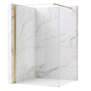 Parete Doccia Rea Flexi Transparent / Brush Gold 80
