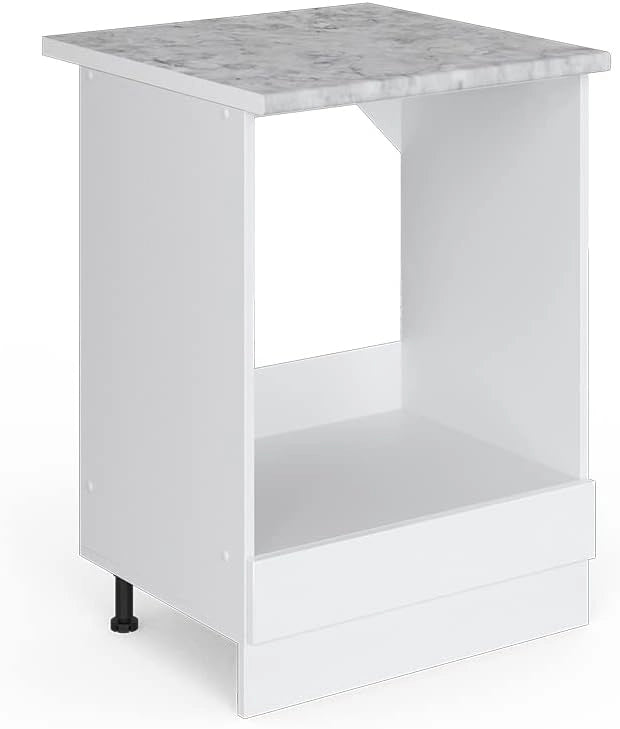 Base universale R-Line, Nero lucido, 60 cm con grande nicchia, senza piano di lavoro, per la conservazione di attrezzi per la pulizia e utensili domestici
