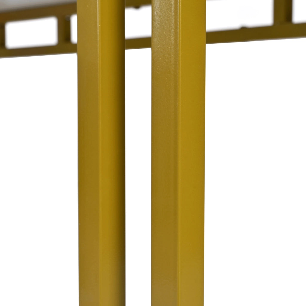 Tavolo da pranzo moderno 120 cm in MDF con gambe in metallo dorato; oro