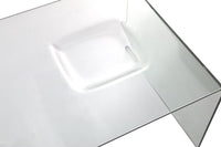 Tavolino Rettangolare in Vetro 120x60x42cm TFT Glass Trasparente