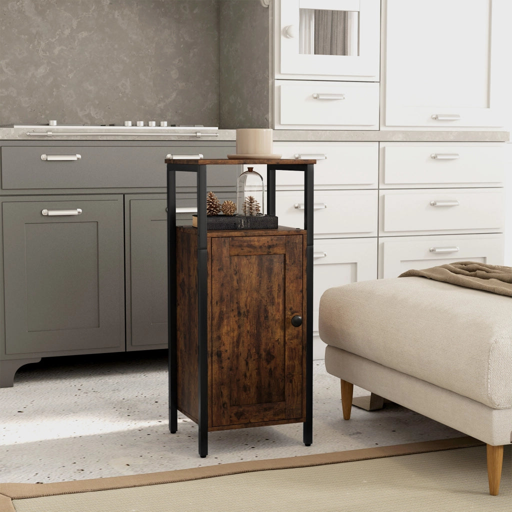 TAVOLINO 34 x 30 x 80 cm Marrone in pannello di legno con contenitore
