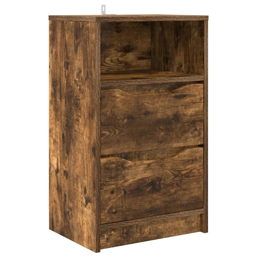 Comodino | Armadio da Notte | Mobiletto da notte Rovere fum¨¦ 40 x 30 x 467 cm Legno multistrato