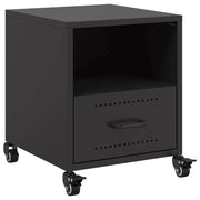 Comodino | Armadio da Notte | Mobiletto da notte Nero 36x39x43,5 cm in Acciaio
