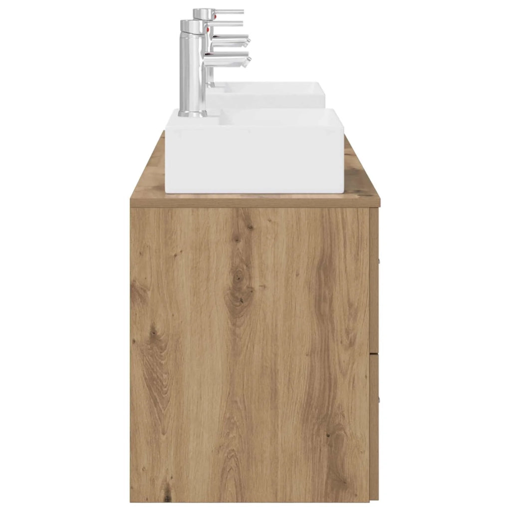 Set di Armadi da Bagno 3 pz Rovere Artigianale 3405842