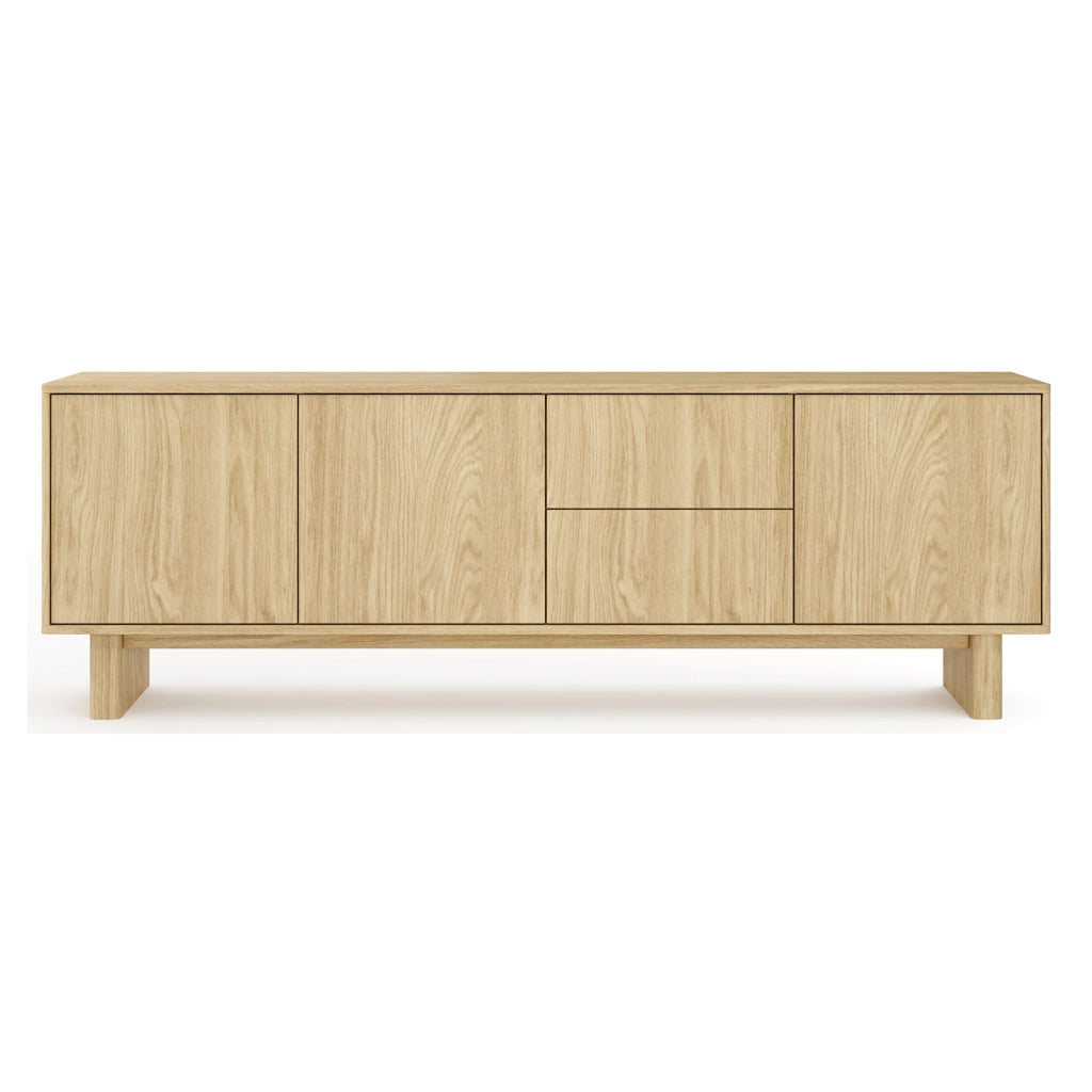 Kamani, Mobile Porta tv 2 Cassetti, 183x38x62h cm Marrone Rovere