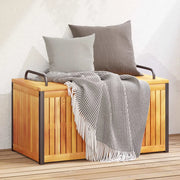 Scatola Cuscini da Esterno 85x45x45/53cm Legno Acacia e Acciaio