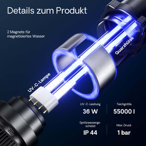 CUV-636 Chiarificatore acqua per laghetti 36W Sterilizzatore UVC