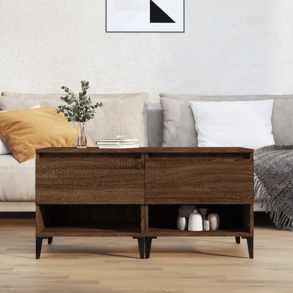 Tavolini 2 pz | Tavolo laterale Rovere Marrone 50x46x50 cm in Legno Multistrato