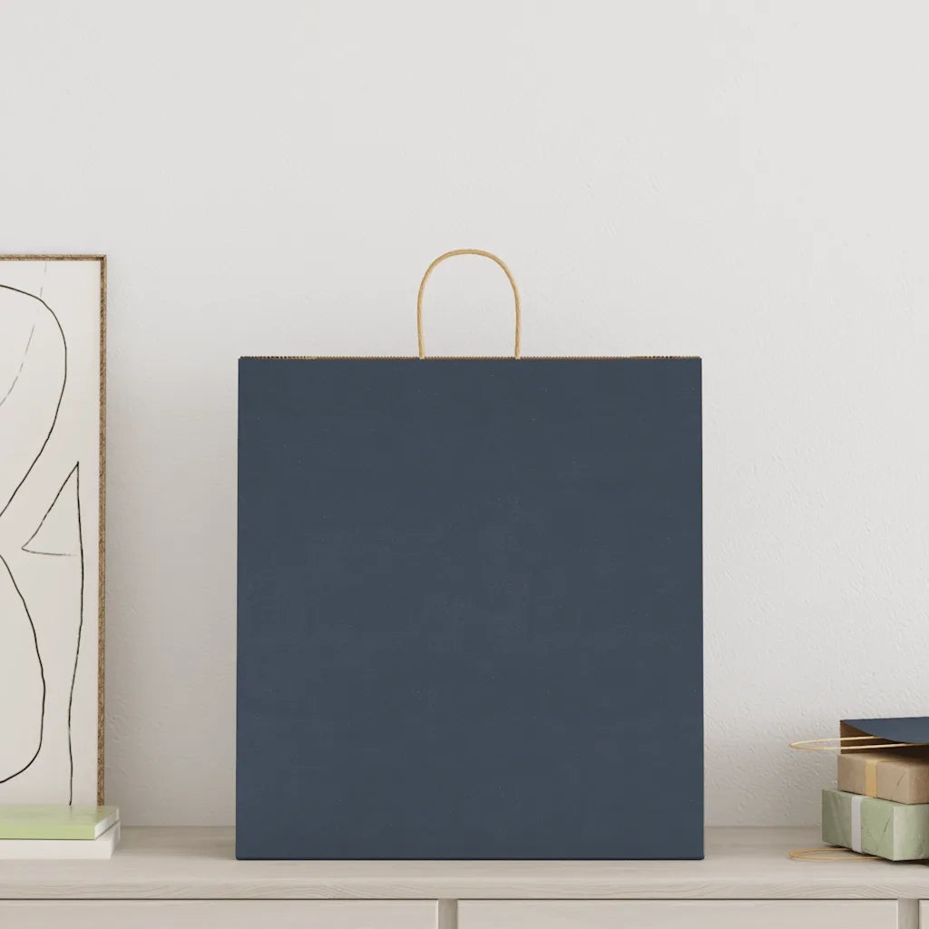 vidaXL Sacchetti di Carta 250 pz con Manici Blu 45x17x48 cm