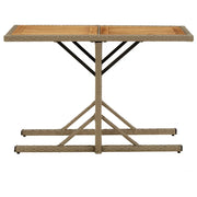 Tavolo da Giardino Beige Legno Massello di Acacia e Polyrattan 316801