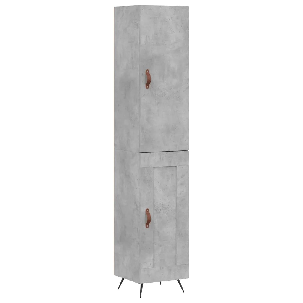 Credenza-Buffet-Armadio da cucina Grigio Cemento 34,5x34x180 cm in Legno Multistrato 836652