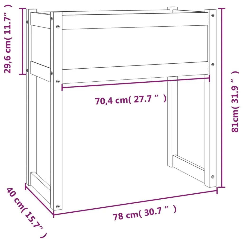 Fioriera Bianca 78x40x81 cm in Legno Massello di Pino 822133