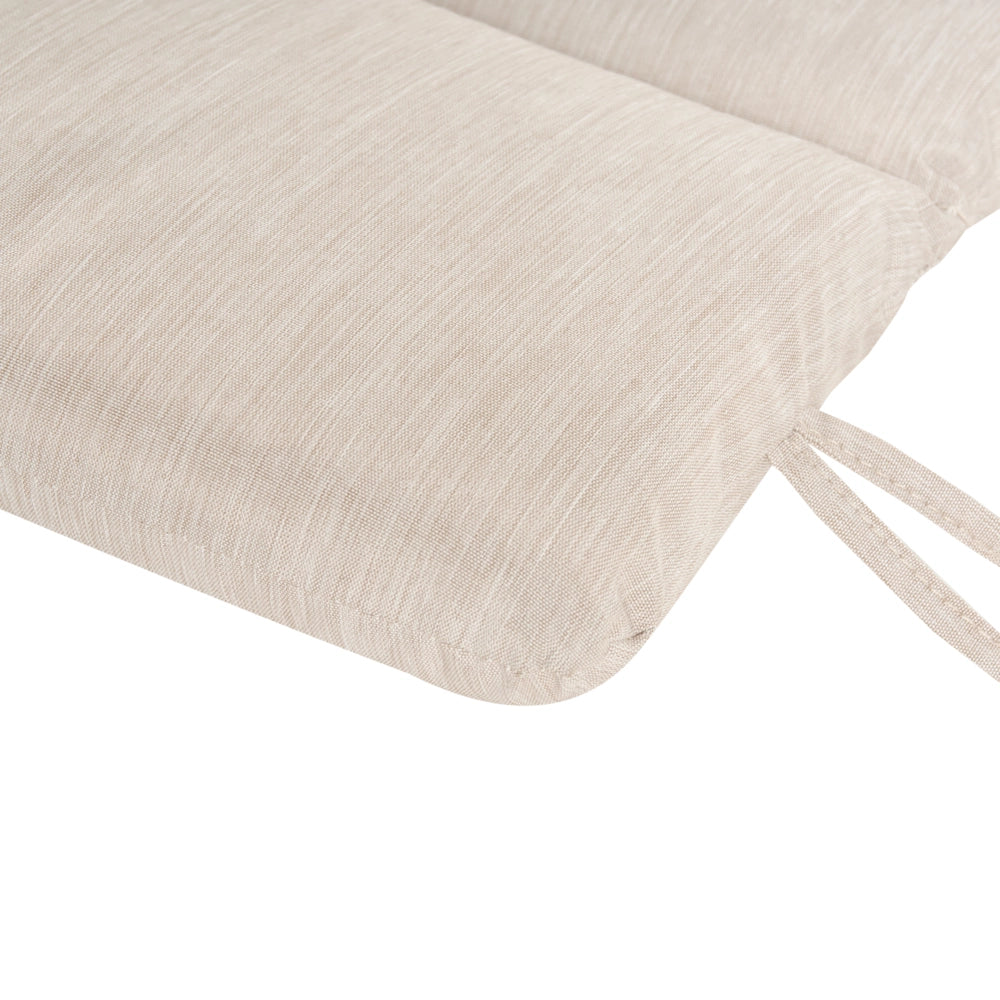 Cuscino per lettino prendisole Beige chiaro in poliestere resistente ai raggi UV con lacci e cuscino poggiatesta spesso