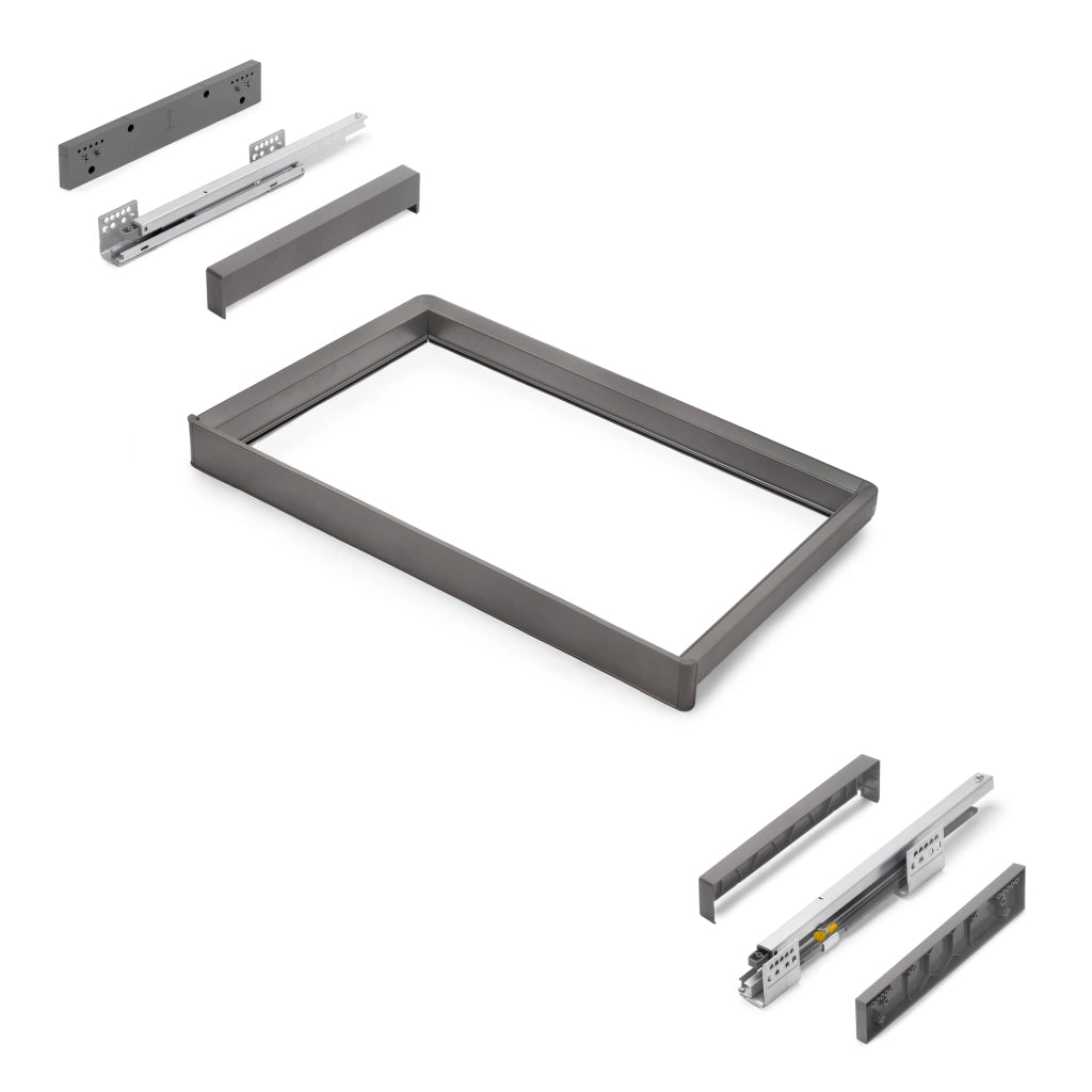 Telaio con guide a estrazione totale e chiusura morbida per accessori per armadi Quartz