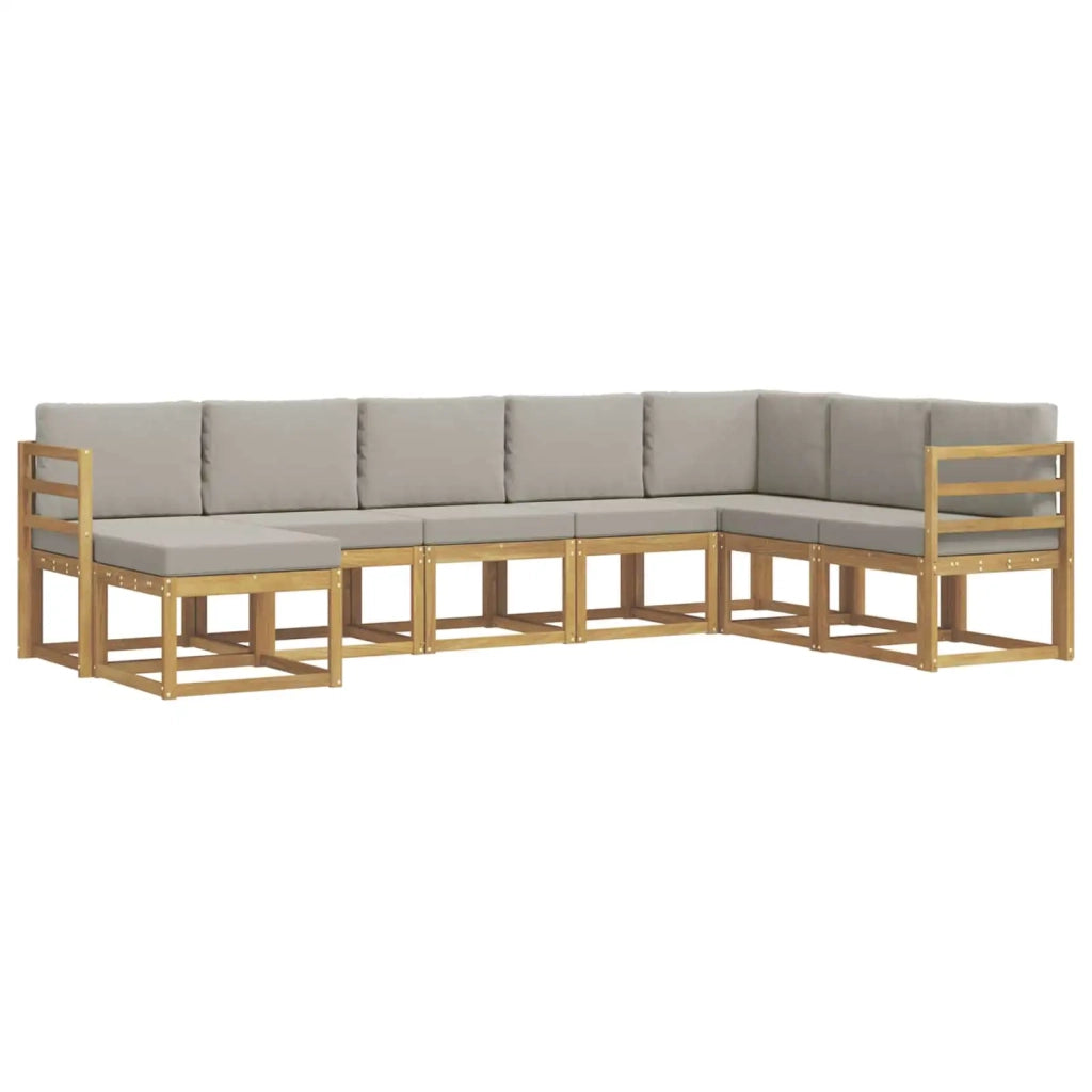 Set di divani da esterno 8 pcs Bianco e Grigio Chiaro 3388035