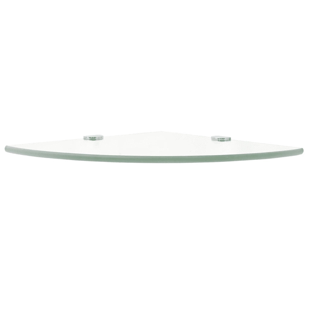 Scaffale Angolare Supporti Cromati in Vetro Trasparente 35x35cm 243853