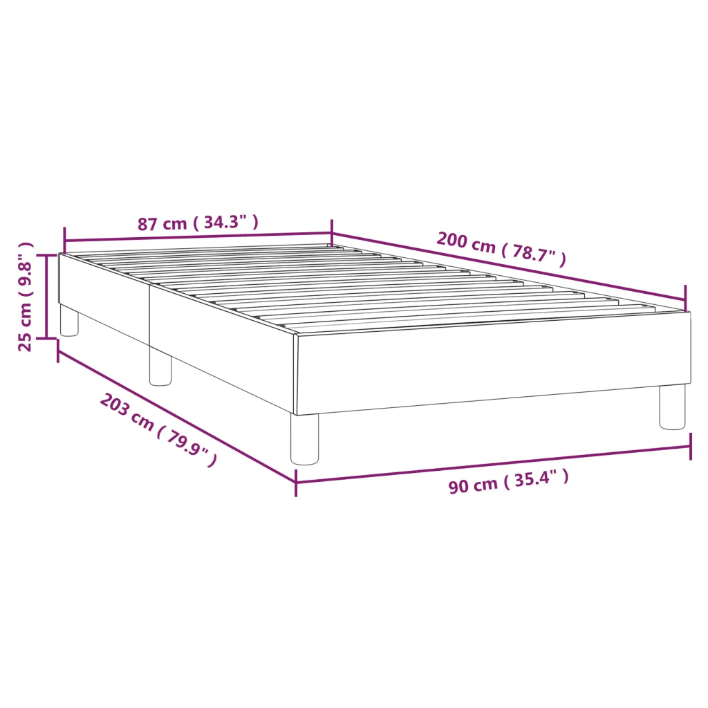 Struttura Letto a Rete a Molle Nero 90x200 cm in Tessuto 3120486