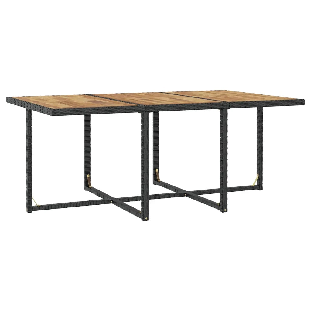 Set da Pranzo da Giardino 11 pz Polyrattan e Legno Acacia Nero 42531
