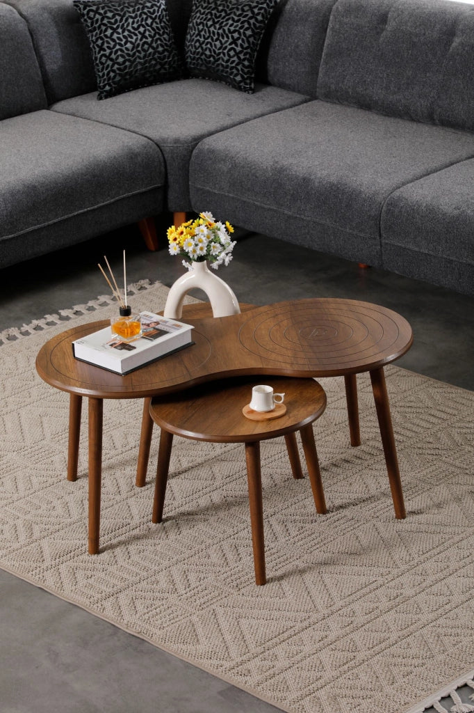 Set di tavolini in legno "Marlo" 100 x 50 x 45 cm - Noce