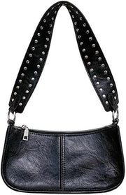 Borsa da Spalla per Donna in Pelle Piccola Borsa Clutch con Stud di Croce per Festa e Cerimonia di Lavoro