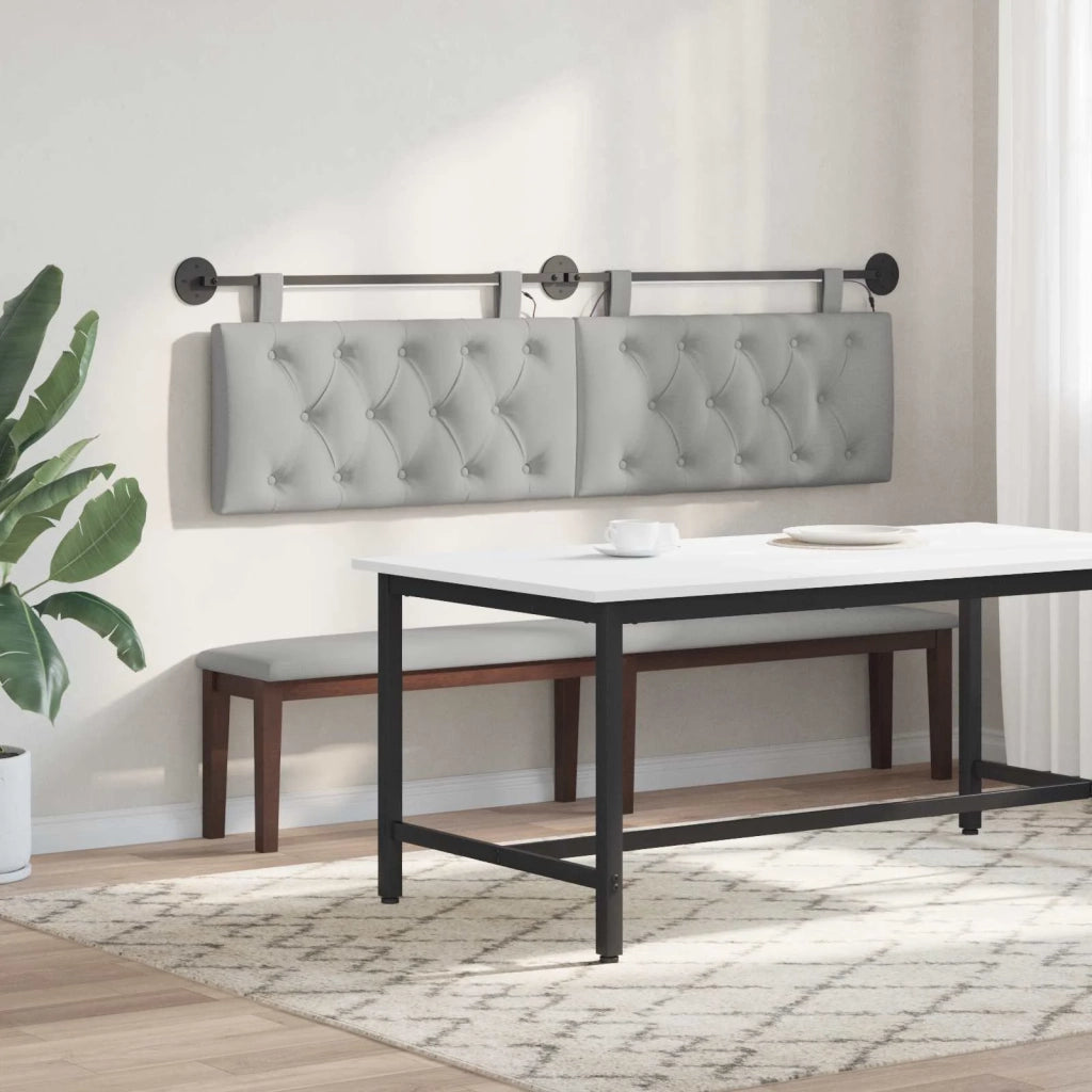 Testiera sospesa Con luce LED Grigio Nuvola Tessuto