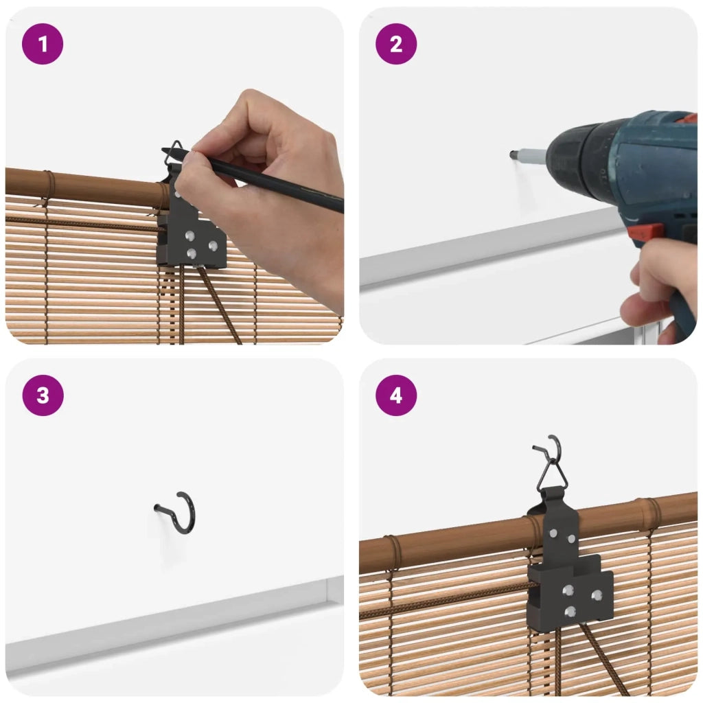 Tenda a rullo Marrone 40 x 220 cm Bambù 42039697