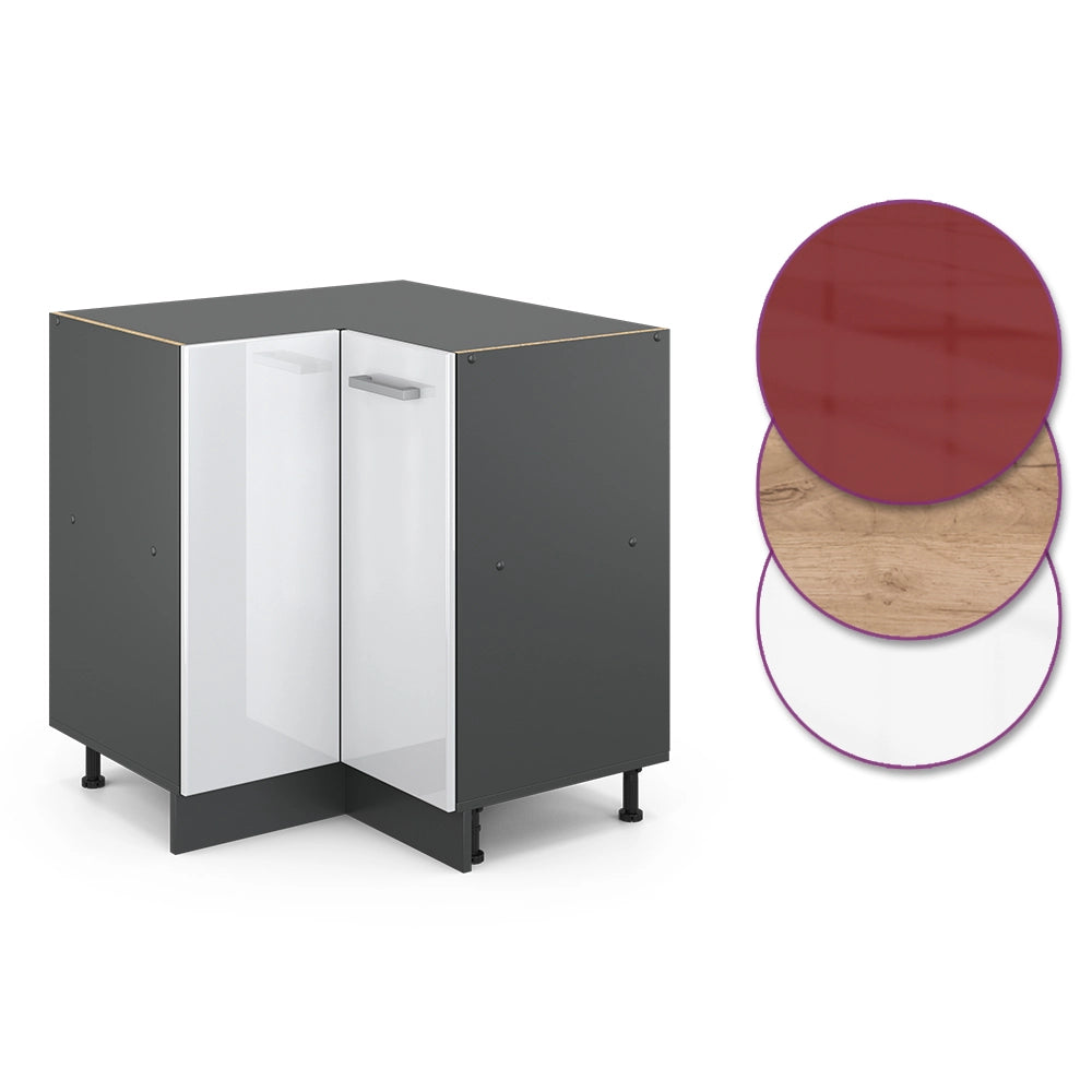 Vicco Mobile ad angolo cucina Bianco lucido 75.6 cm , PL Antracite