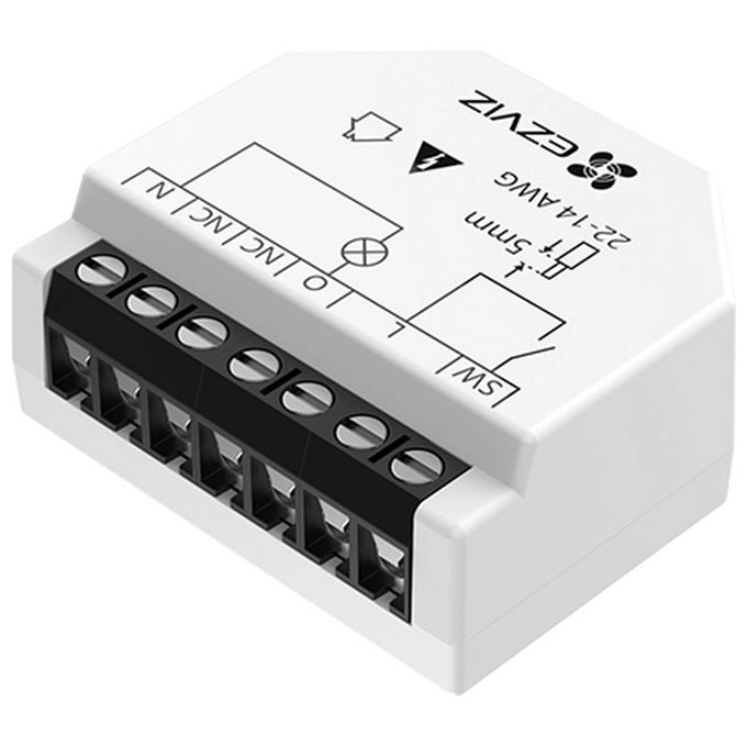 Ezviz CS-T35-R100-W T35W Rele' Smart WiFi 1 Canale 2.4 GHz Controllo Vocale Alexa Google Assistant colore Bianco